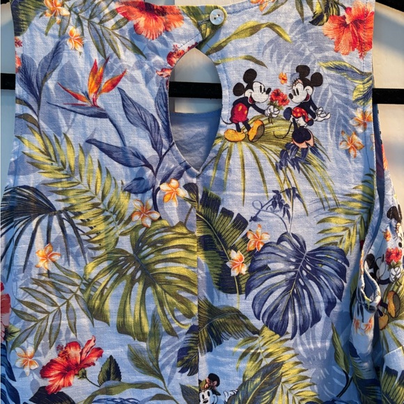 Disney Tommy Bahama Micky Dress Size M Blue Linen sleeveless - Picture 4 of 12
